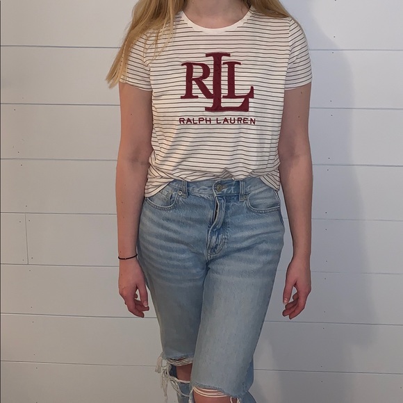 Vintage white and red striped Ralph Lauren shirt - Picture 3 of 4